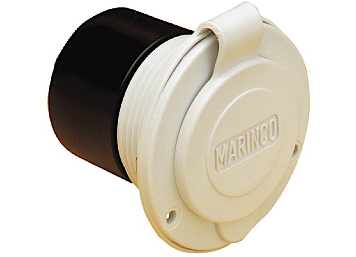 20A 125V STRAIGHT BLADE POWER INLET - BLACK/WHITE