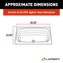 24" x 36" Bathtub - White