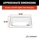 24" x 40" Bathtub - White