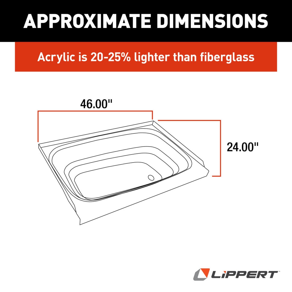 24" x 46" Bathtub - White