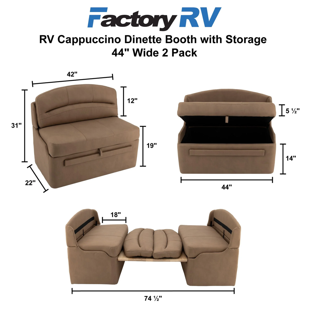 RV 44" Cappuccino Dinette Booth with Table