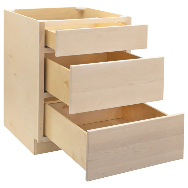 RV 3 Drawer Pots And Pans Base Cabinet | Unfinished Maple