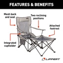 Lippert Sun Soaker™ Vented Reclining Camping Chair with Footrest