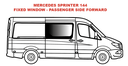 Fixed window - Passenger Side Sliding Door - MERCEDES SPRINTER
