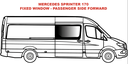 Fixed window - Passenger Side Sliding Door - MERCEDES SPRINTER