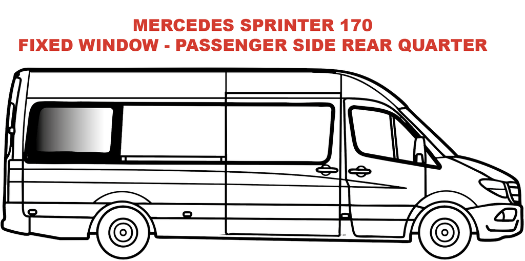 Fixed window - Passenger Side Rear Quarter - MERCEDES SPRINTER 170, 170 EXT