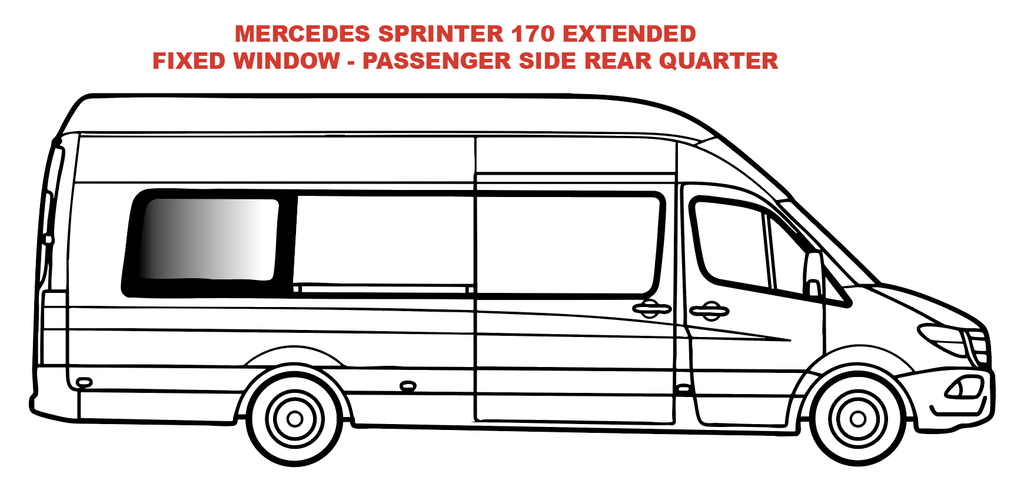 Fixed window - Passenger Side Rear Quarter - MERCEDES SPRINTER 170, 170 EXT