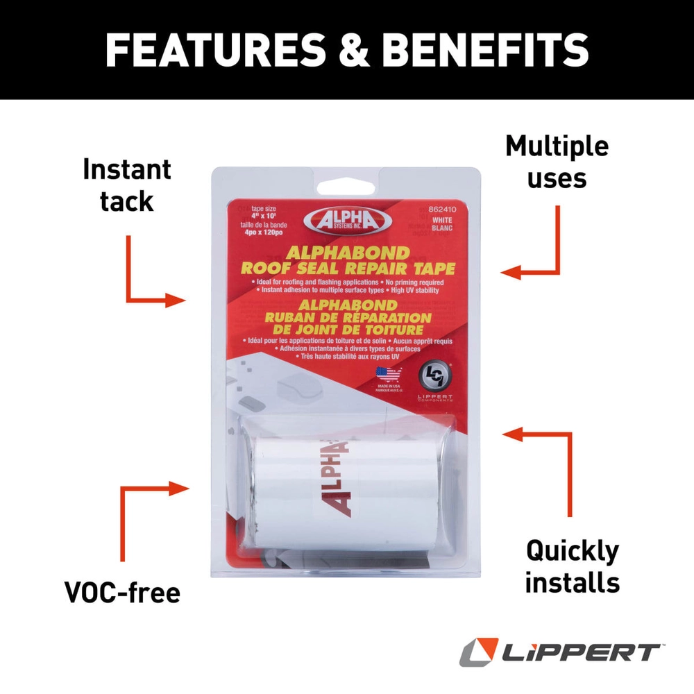 ALPHABOND TPO Tape 4" x 10' Repair Tape, White