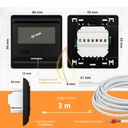 M3 thermostat 12V AC/DC, black - For 12V Heating Film