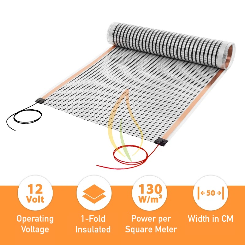 12V heating under floor film