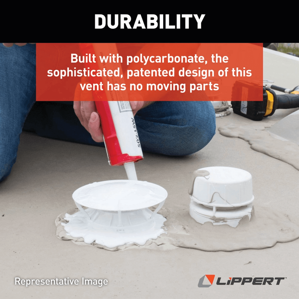 Lippert 360 Siphon® RV Roof Vent Cap - White