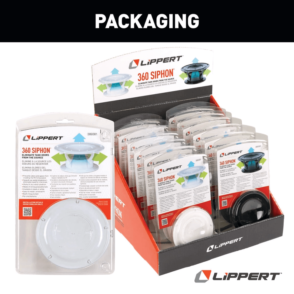 Lippert 360 Siphon® RV Roof Vent Cap - White