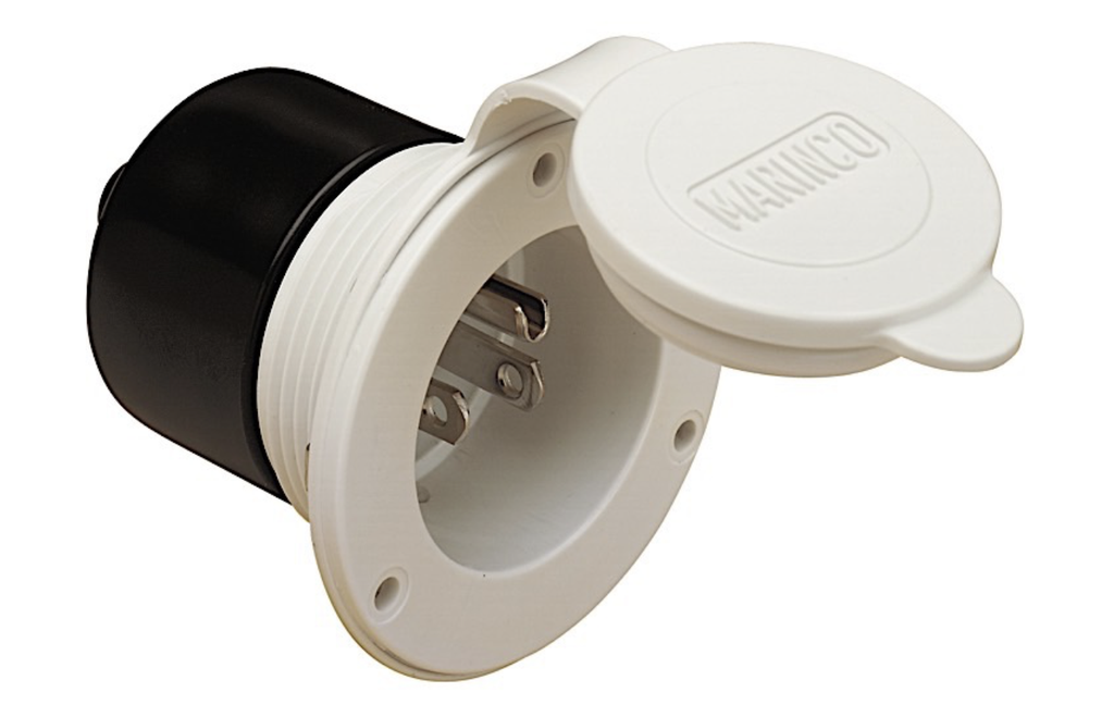 15A 125V STRAIGHT BLADE POWER INLET BLACK