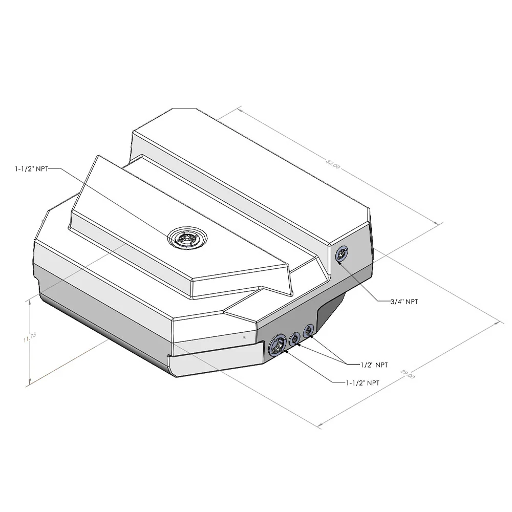 35 GALLON SPARE TIRE REPLACEMENT FRESH/GREY WATER TANK 2007-2025 MERCEDES SPRINTER 144" & 170" (10-3033)