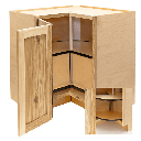 RV Lazy Susan Base Cabinet Rustic Hickory