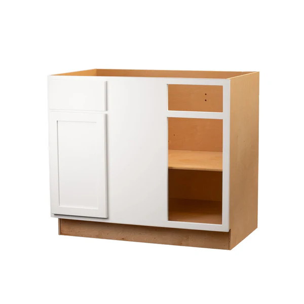 MRV Blind Base Corner Cabinet | Pure White