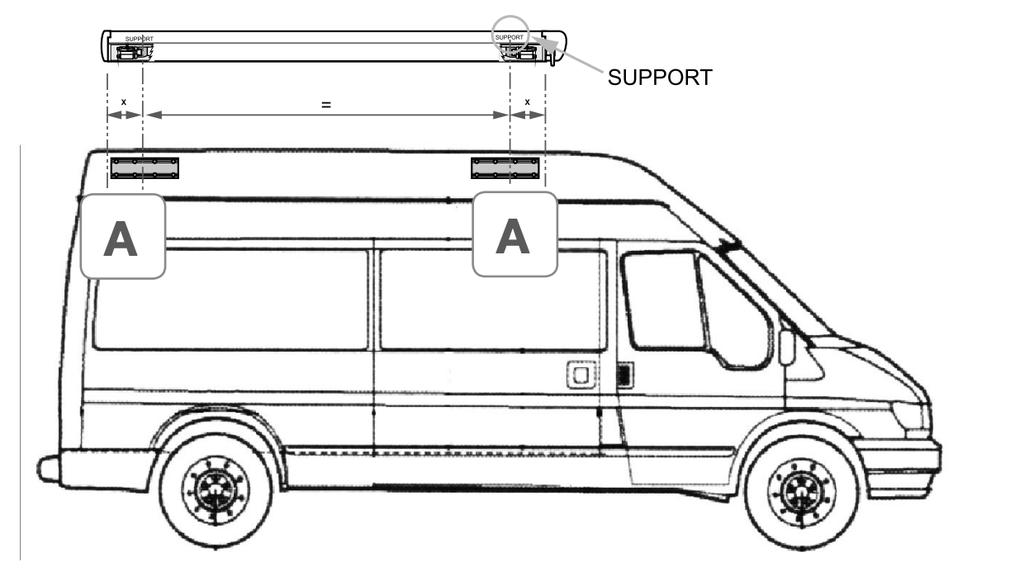 Fiamma 98655-741 F45S Ford Transit Awning Adapter Bracket Kit