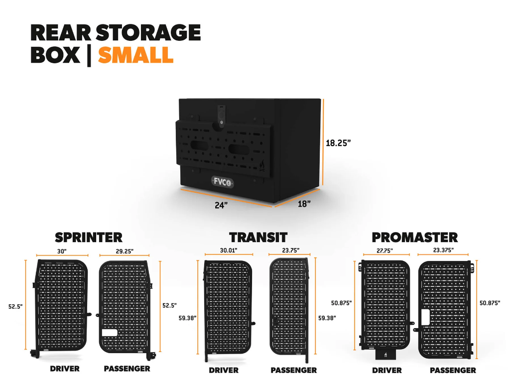 VAN REAR STORAGE BOX - SMALL - FVCO
