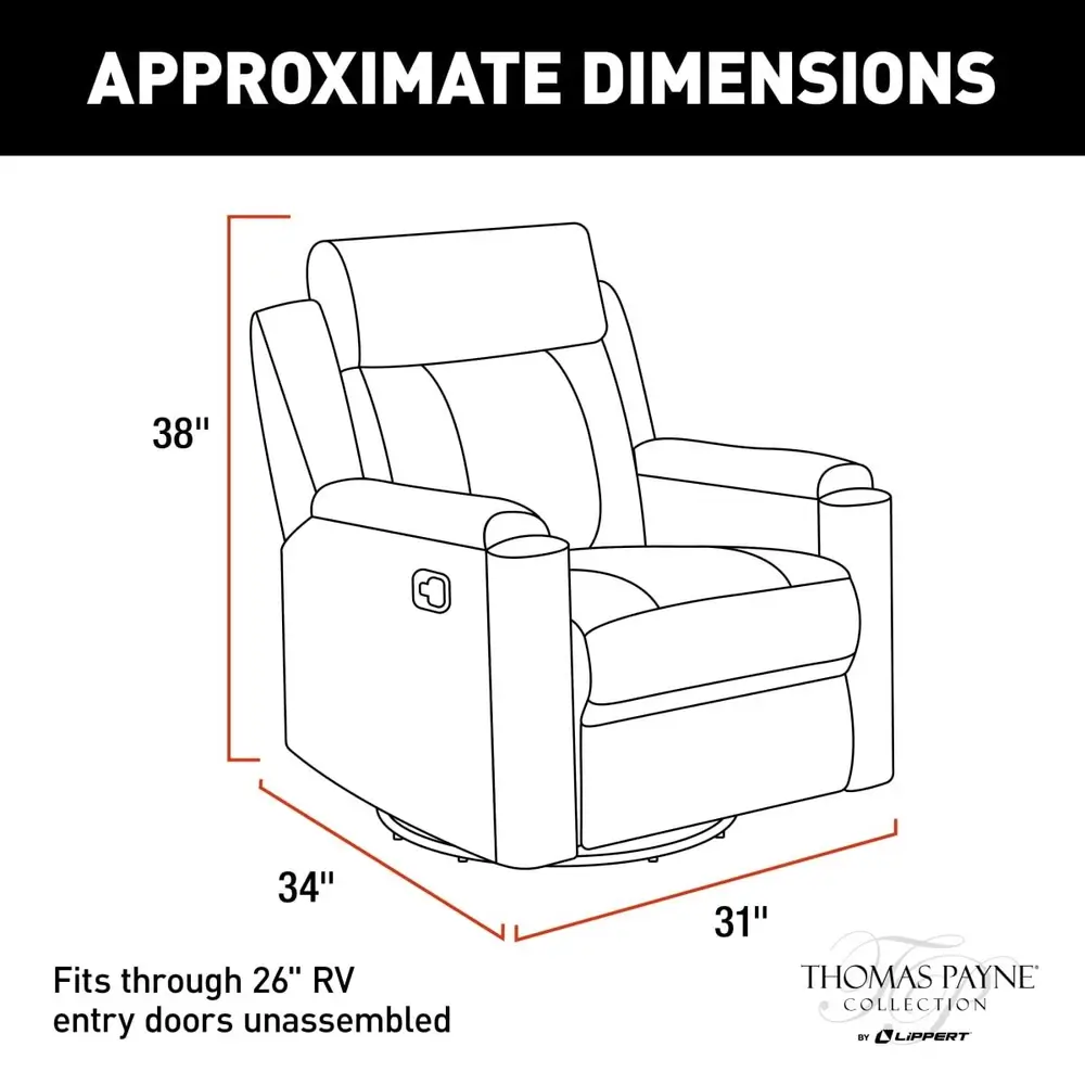 2-Arm Swivel Glider Recliner