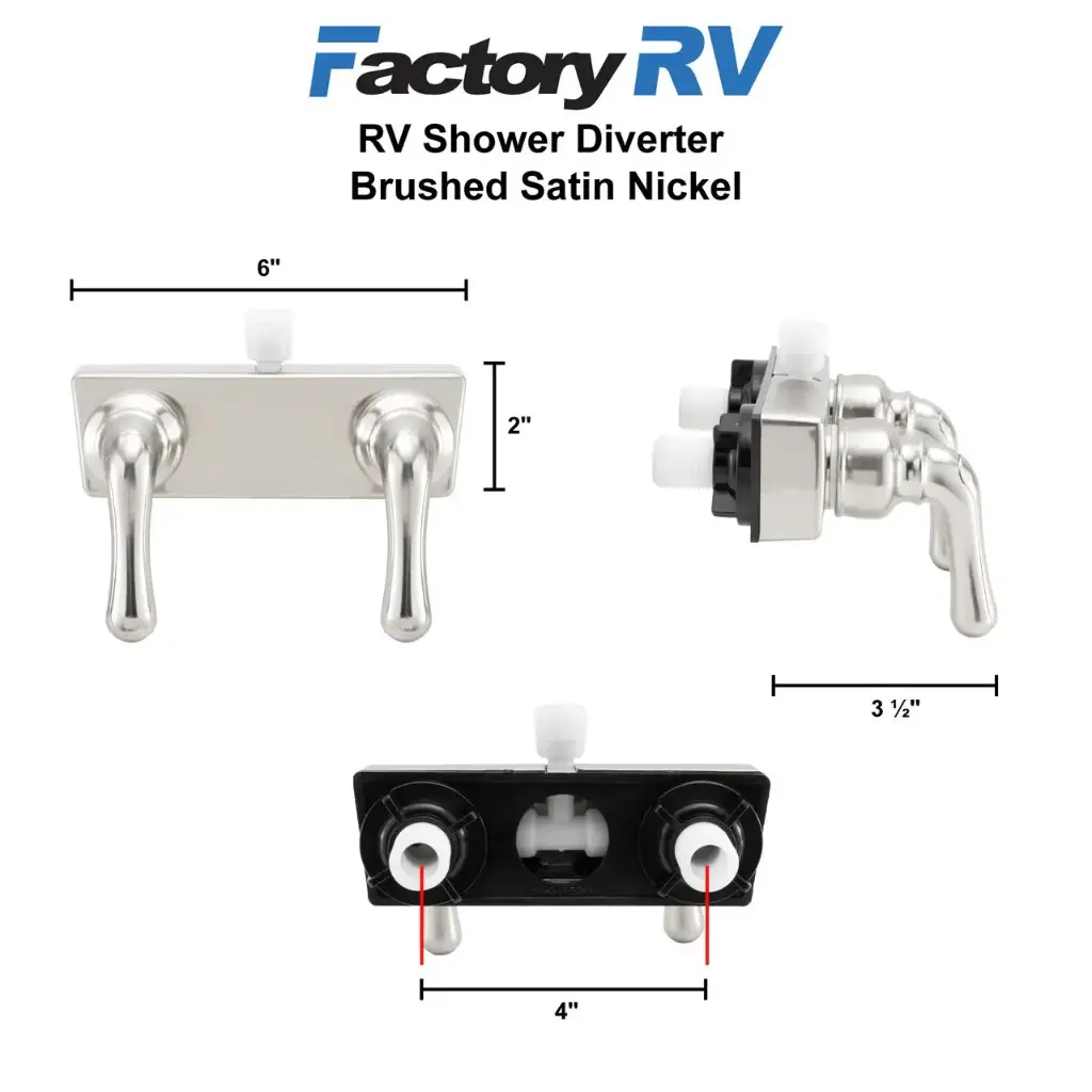 RV Shower & Bathtub Diverter Valve | Brushed Satin Nickel