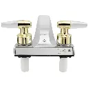 RV Bathroom Faucet | Chrome with Polished Brass Handles