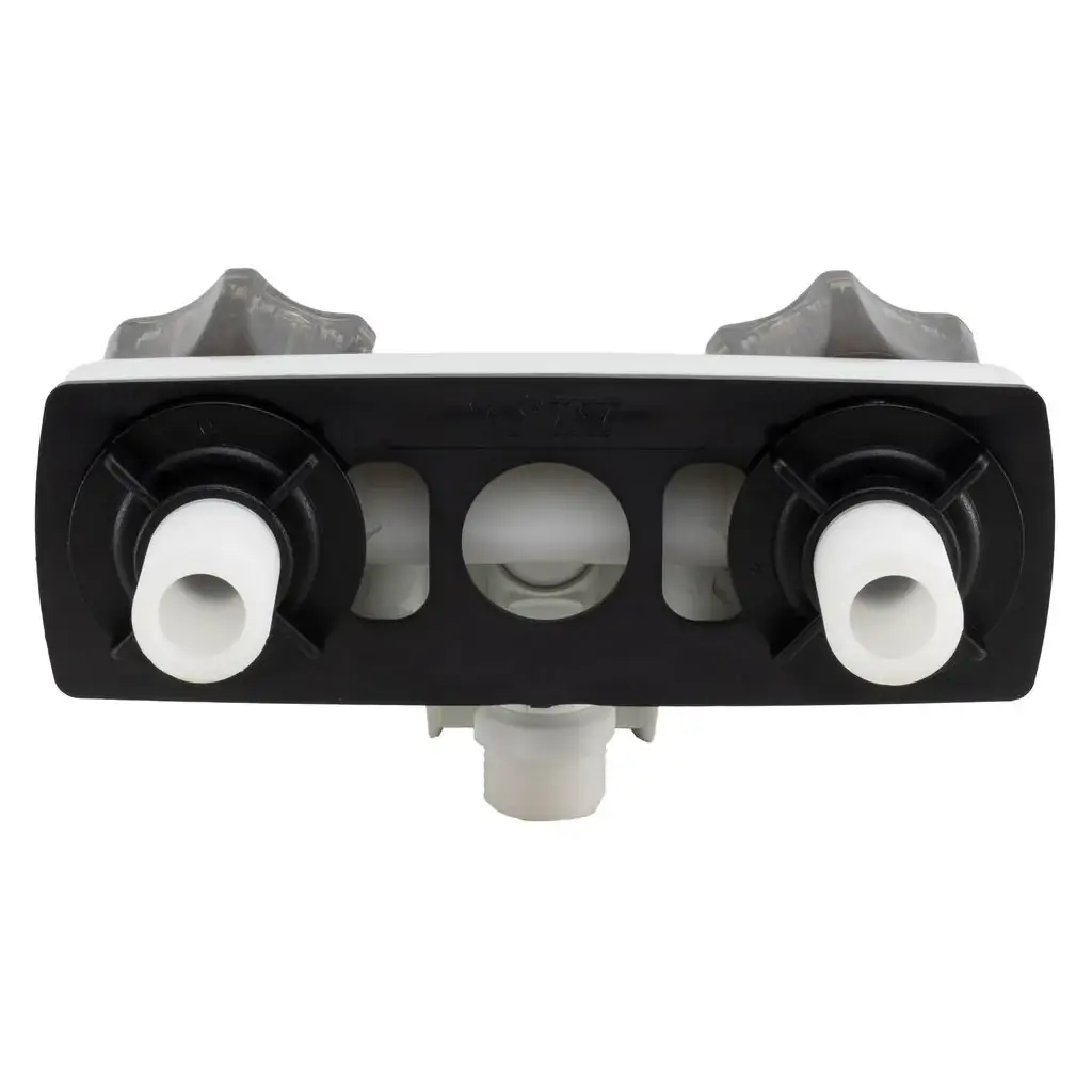 RV Shower Faucet & Bathtub Diverter | White with Smoked Handles