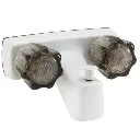 RV Shower Faucet & Bathtub Diverter | White with Smoked Handles