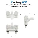 RV Shower Faucet & Bathtub Diverter | White with Clear Handles
