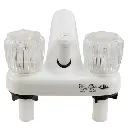 RV Shower Faucet & Bathtub Diverter | White with Clear Handles