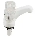 RV Shower Faucet & Bathtub Diverter | White with Clear Handles