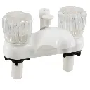 RV Shower Faucet & Bathtub Diverter | White with Clear Handles