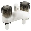 RV Shower Faucet & Bathtub Diverter | White | Smoke Handles