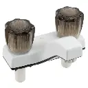 RV Bathroom Faucet | White with Smoked Handles