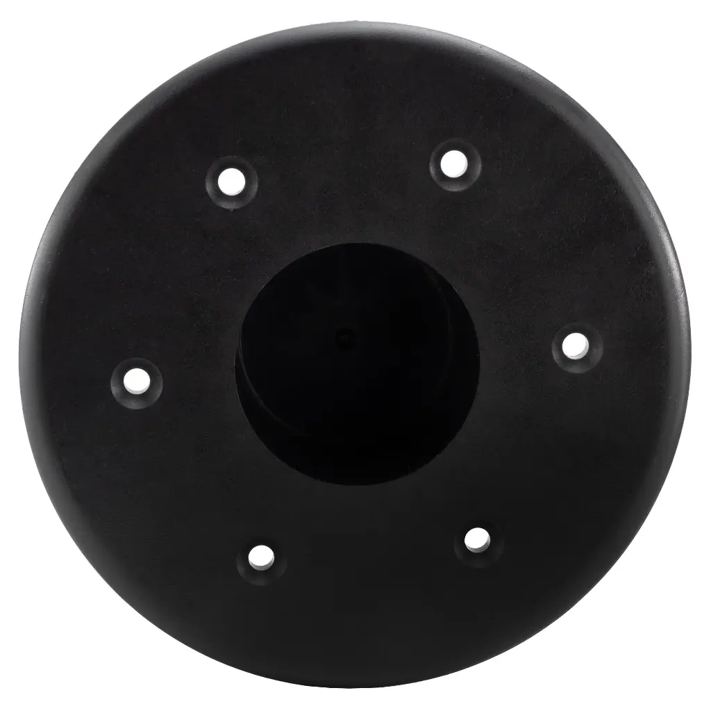 RV Table Pedestal Base Flush Mount | Plastic | Black and Chrome