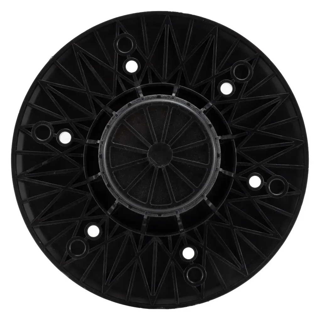 RV Table Pedestal Base Flush Mount | Plastic | Black and Chrome