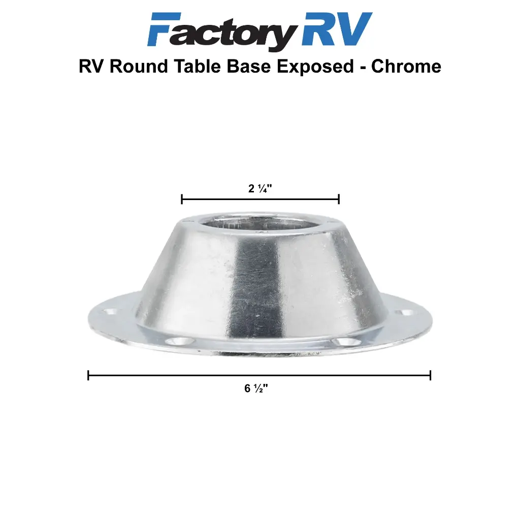 RV Table Pedestal Standard Round | Metal | Black and Chrome
