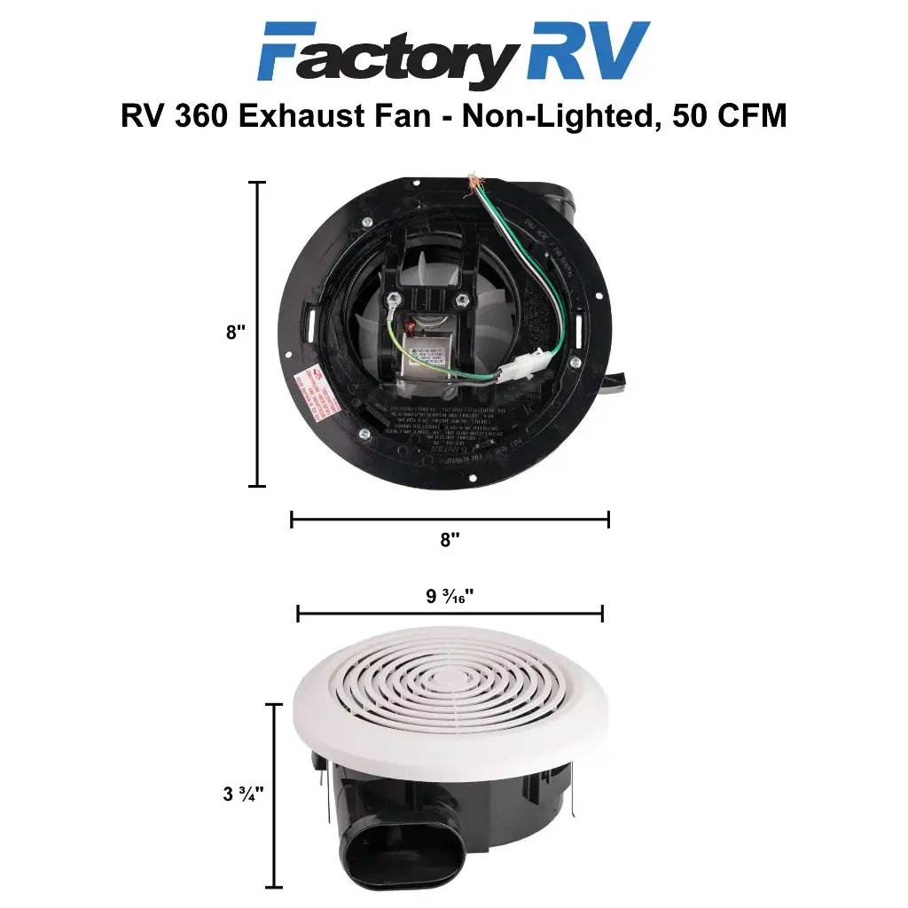 Ventline V2270-50 Breeze 360 Exhaust Fan - Non-Lighted, 50 CFM