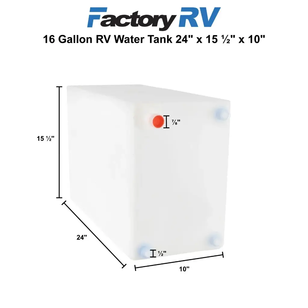 RV Fresh Water Tank 16 Gallon | 24" x 15 ½" x 10" | NSF Certified and BPA Free