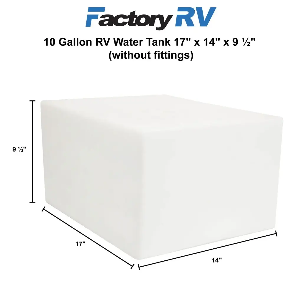 RV Fresh Water Tank 10 Gallon | 17" x 14" x 9 ½" | Elkhart Plastics EPI 4352 (without fittings)