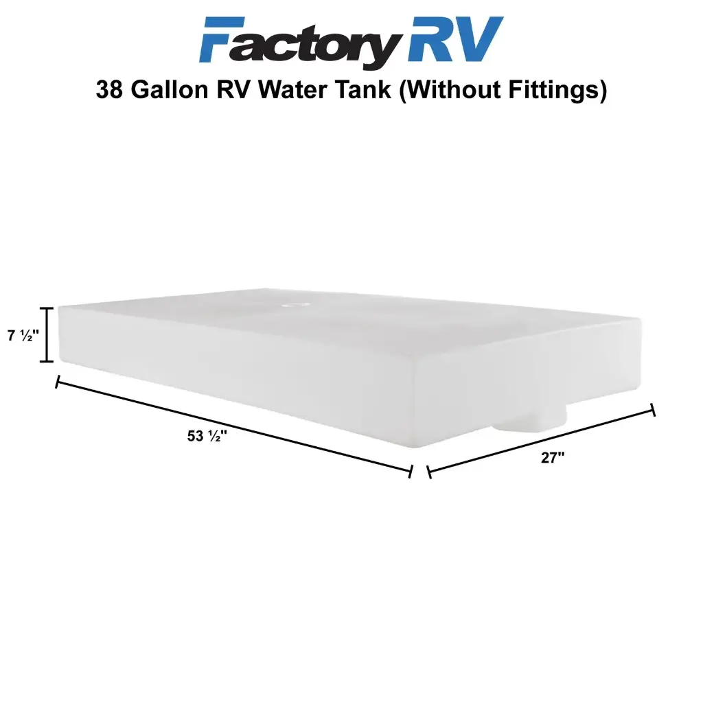 RV Fresh Water Tank 38 Gallon | 53 ½" x 27" x 7 ½" | Elkhart Plastics EPI 3022 (without fittings)