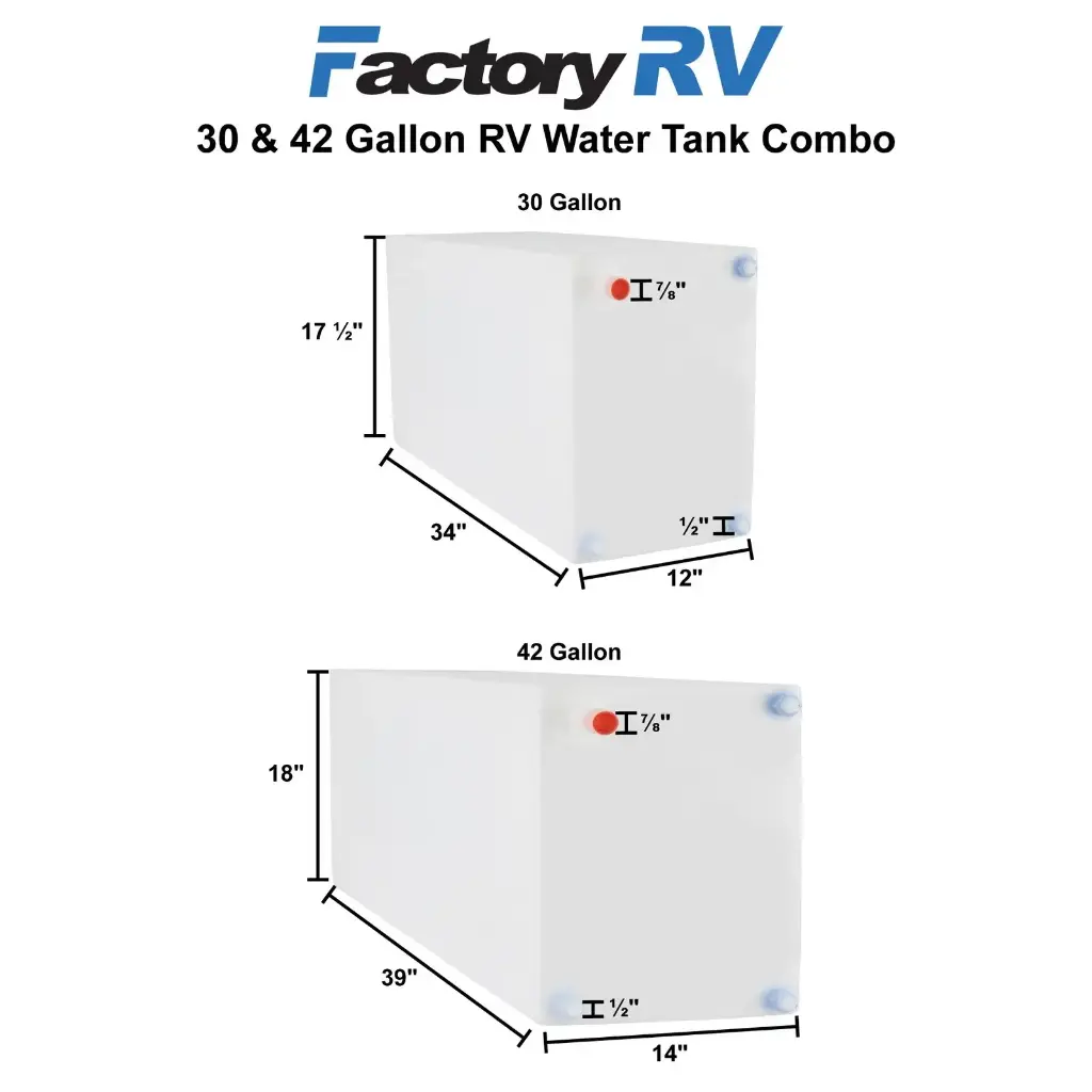 RV Fresh Water Tank Combo 30 & 42 Gallon | NSF Certified and BPA Free
