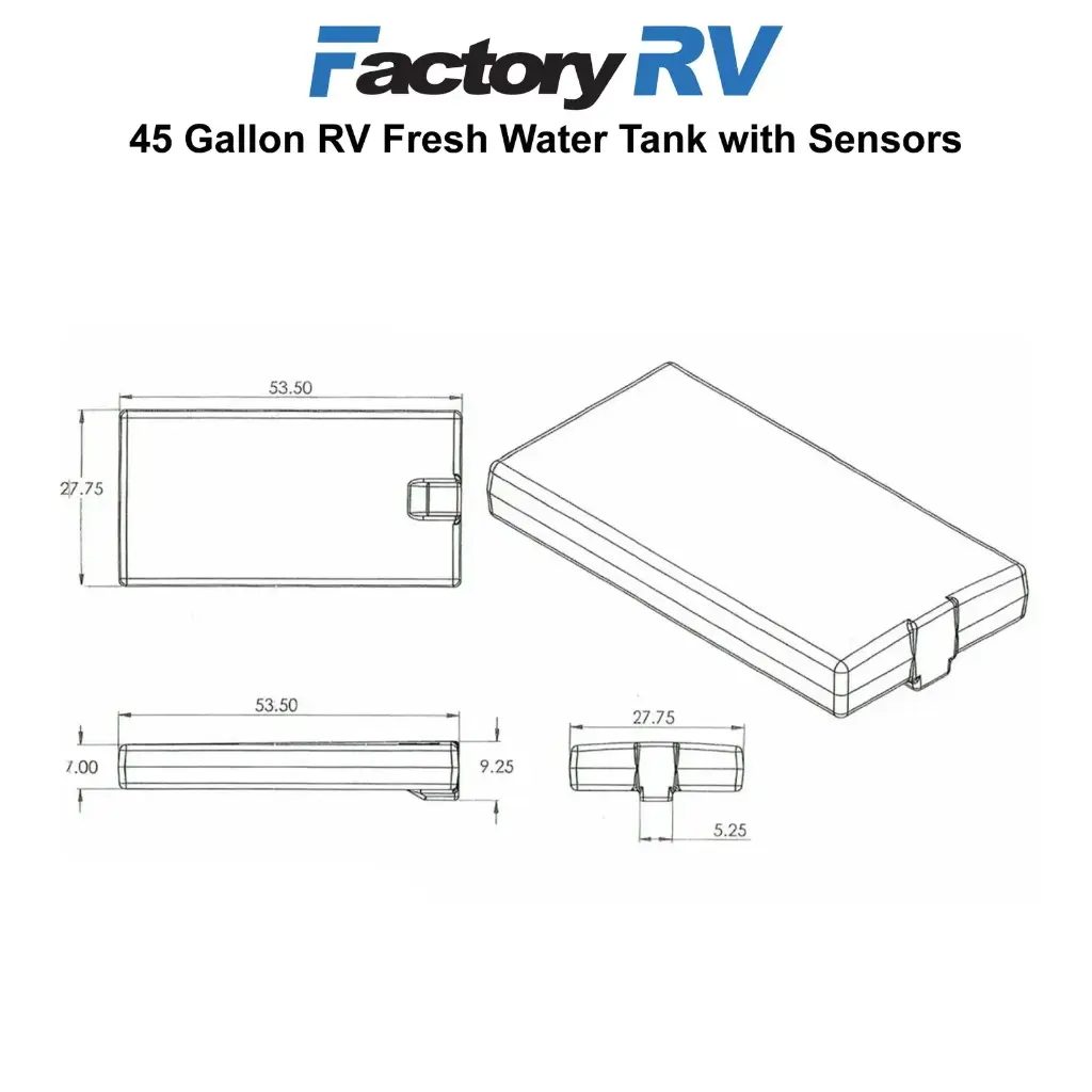 RV Fresh Water Tank 45 Gallon | With Sensors