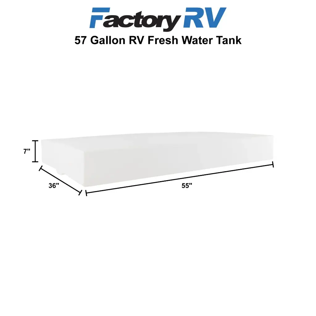 RV Fresh Water Tank 57 Gallon | 36" x 55" x 7" | Blank Tank W1495000