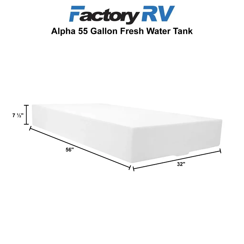 RV Fresh Water Tank 55 Gallon | 32" x 56" x 7 ½" | Alpha 475002