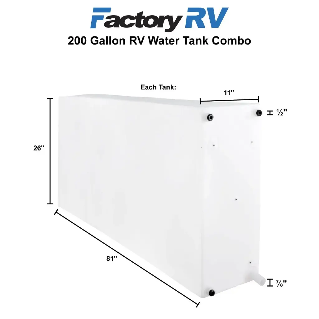 RV Fresh Water Tank Combo 200 Gallon | NSF Certified and BPA Free
