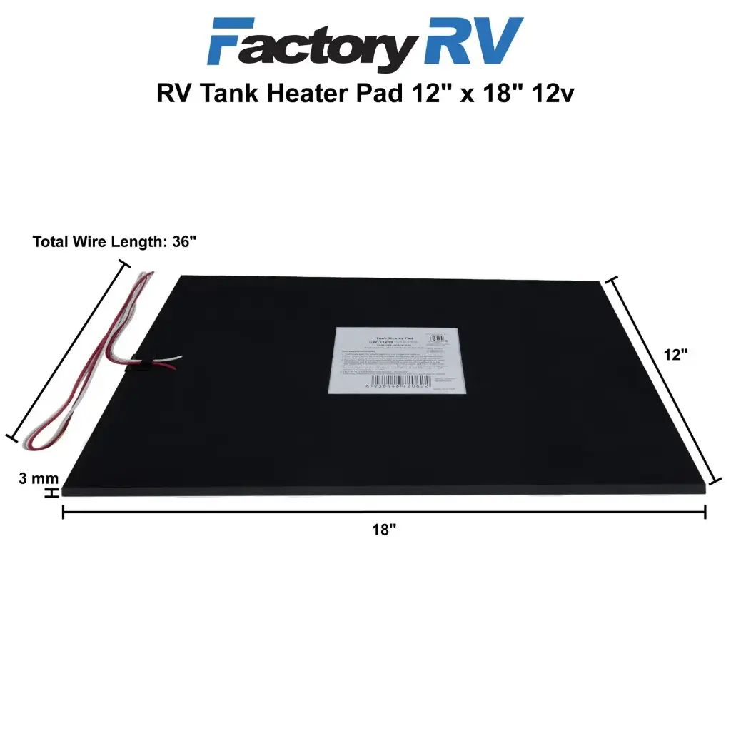 RV Tank Heater Pad | 12V | 12" x 18"