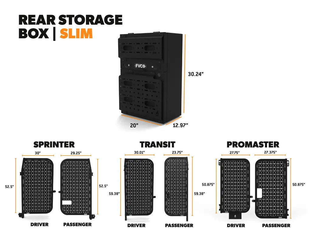 Van Rear Storage Box - Slim - FVCO