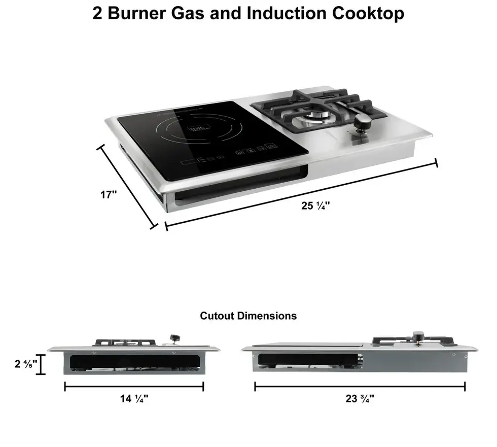 True Induction RV 2-Burner Induction Cooktop | Stainless Steel