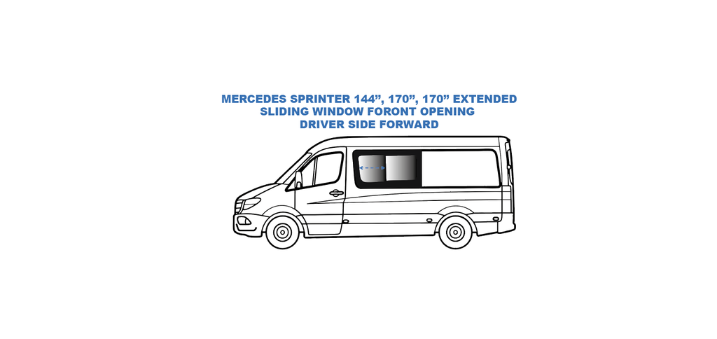 VWD 2007+ Mercedes Sprinter Driver Side Forward SE-Series Sliding Van Window - SL101-SE