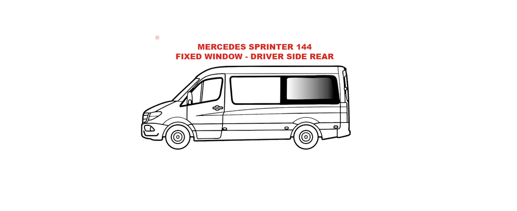 VWD Mercedes Sprinter Van Window 2007+ Driver Side Rear Quarter 144"WB - DTSPCR020-T068412L